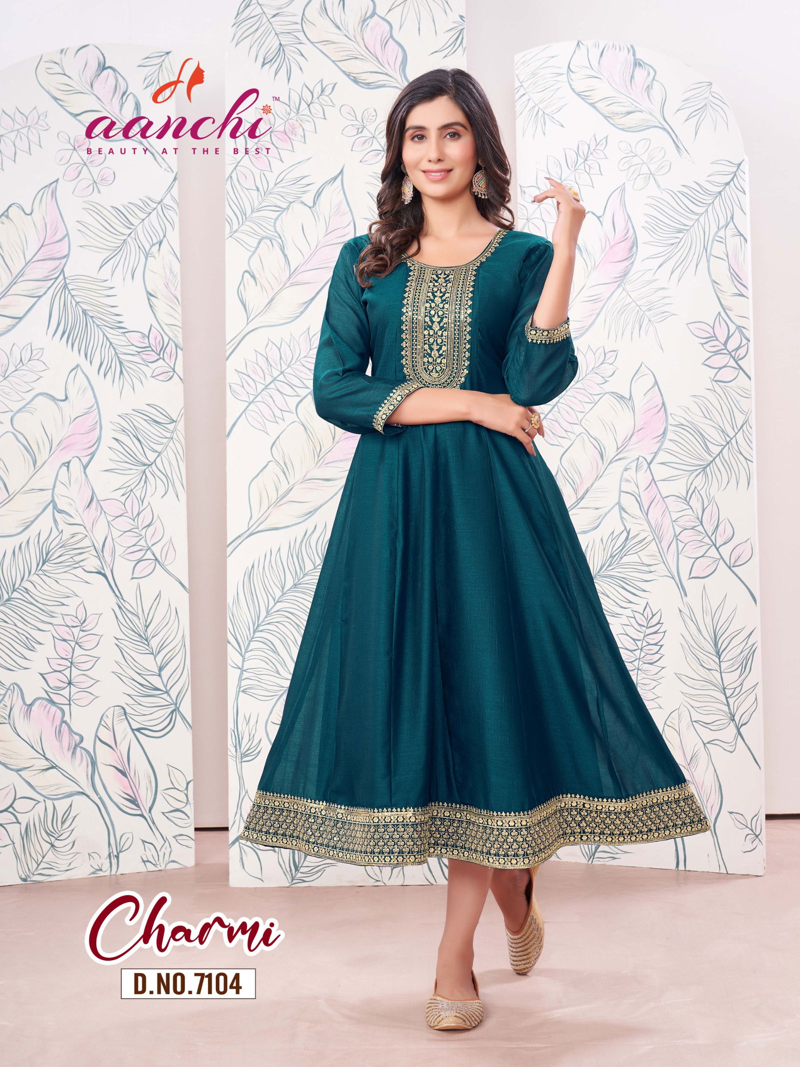 Charmi By Aanchi Vichitra Embroidered Anarkali Kurtis Wholesale Market In Surat
